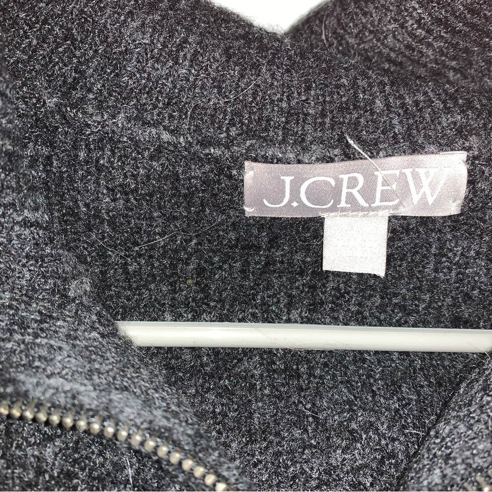 J.Crew Women’s Dark Charcoal Half-Zip Shawl Collar Sweater